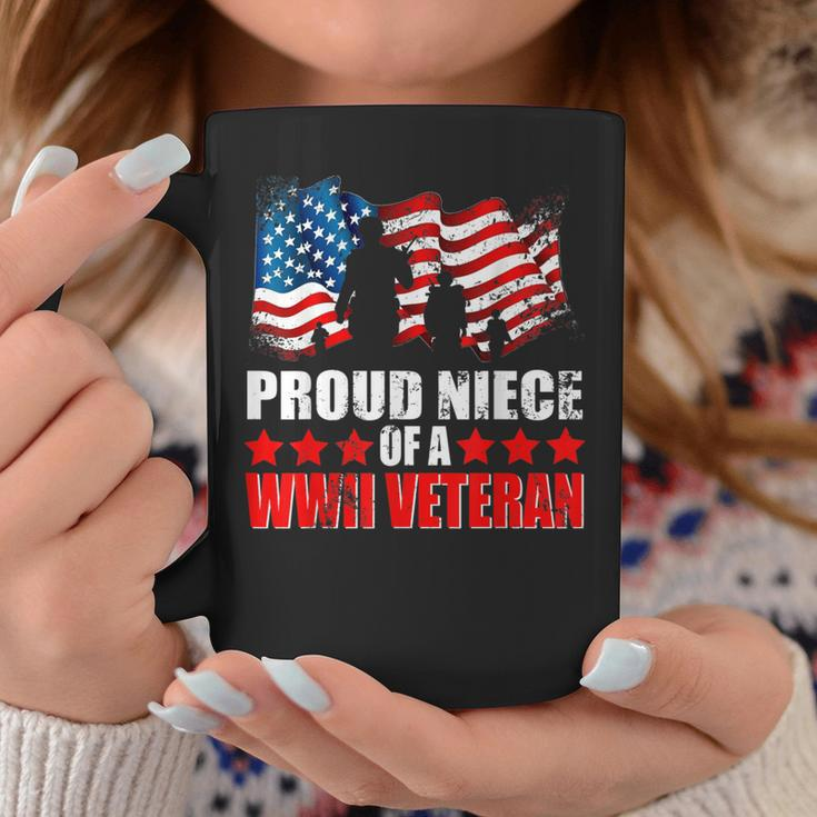 Proud Niece Of A Wwii Veteran American Flag Women Coffee Mug Unique Gifts