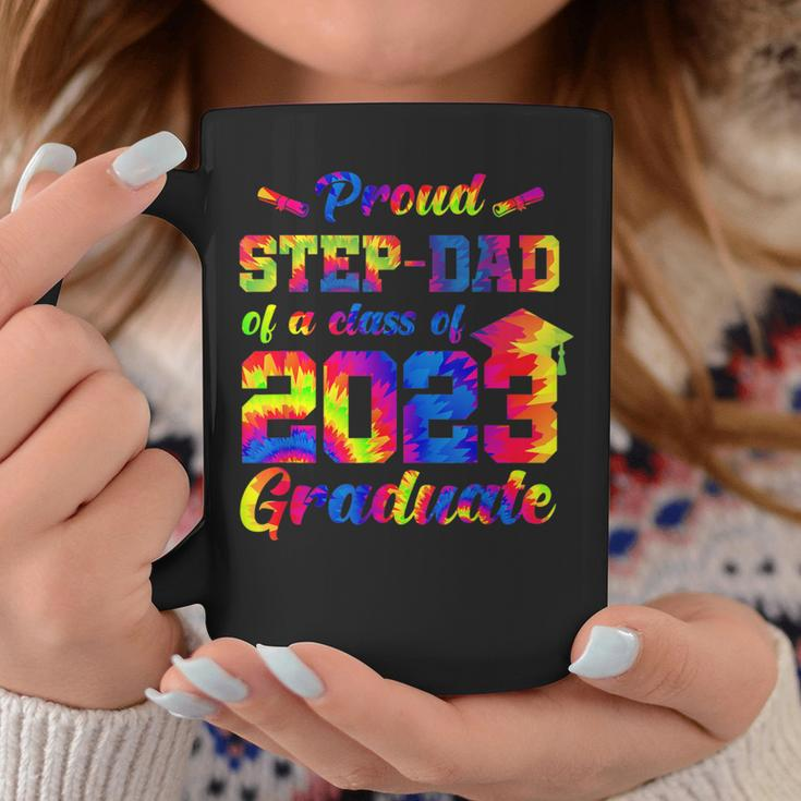 Proud Stepdad Of A Class Of 2023 Graduate Senior Tie Dye Coffee Mug Unique Gifts