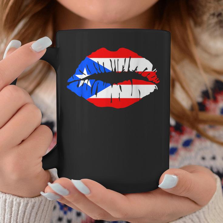 Puerto Rico Pride Girl Lips Boricua Flag Coffee Mug Unique Gifts