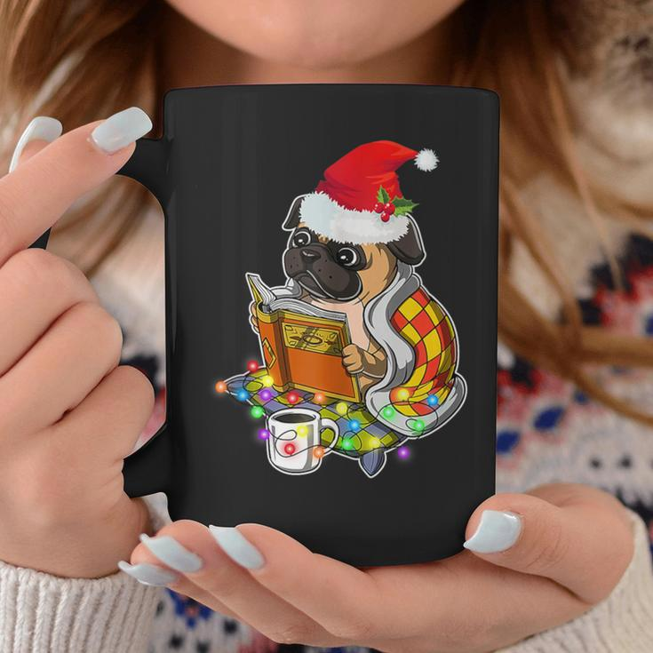 Pug Reading Book Dog Bookworm All Booked For Christmas Coffee Mug Funny Gifts
