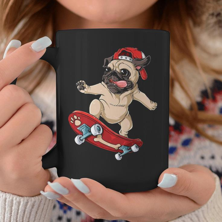 Pug Skateboard Dog Puppy Skater Skateboarding Coffee Mug Unique Gifts