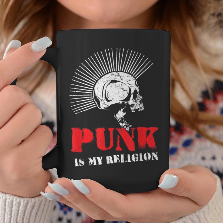 Punk Is My Religion I Punker & Anarchy Para Punk Rock Taza de café Regalos divertidos