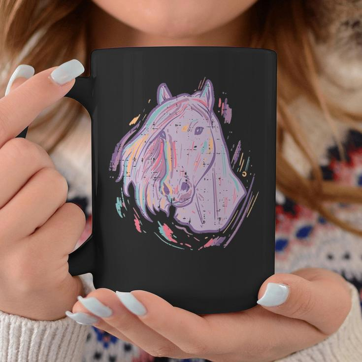 Purple Horse Painting Animal Art Equestrian Coffee Mug Unique Gifts