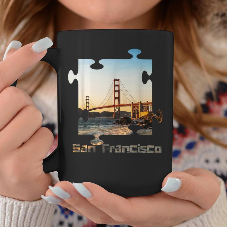 Puzzle Skyline San Francisco California Golden Gate Bridge Coffee Mug Unique Gifts
