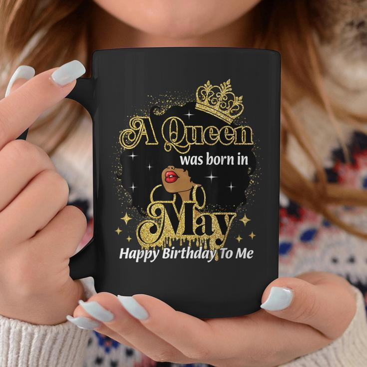 A Queen Was Born In May Birthday Afro Diva Black Woman Coffee Mug Personalized Gifts