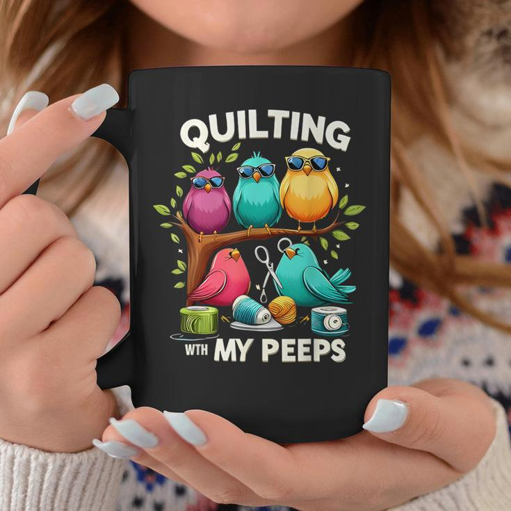 Quilting With My Peeps Quilting For Women Coffee Mug Unique Gifts