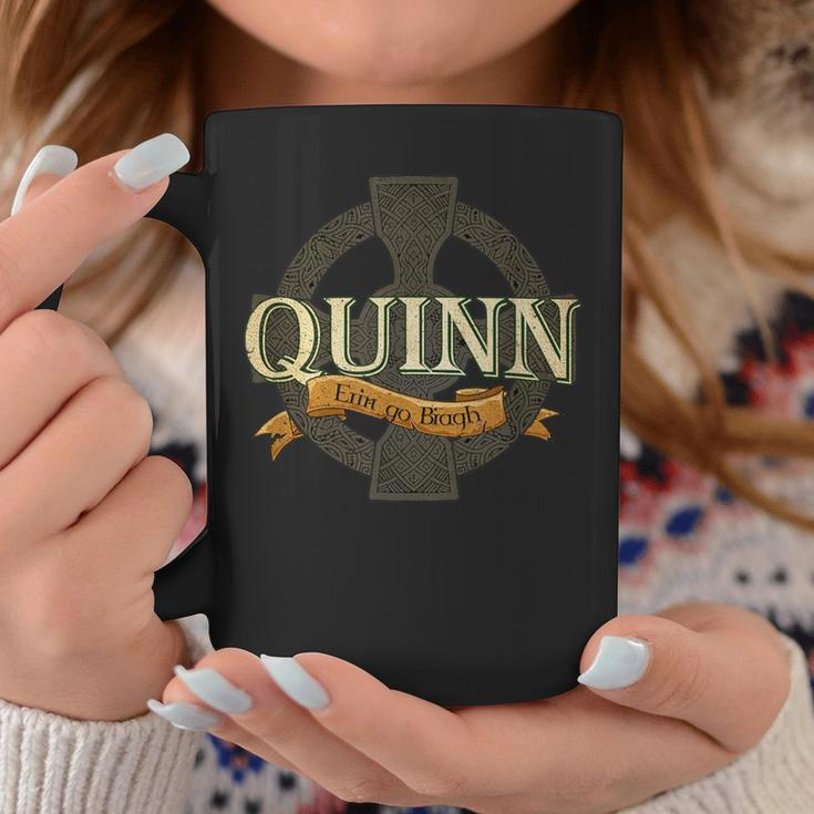 Quinn Irish Surname Quinn Irish Family Name Celtic Cross Coffee Mug Funny Gifts