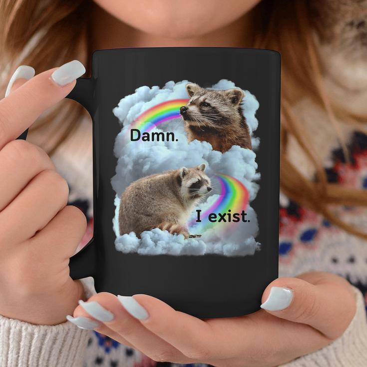 Raccoon I Exist Depression Meme Dark Mental Health Coffee Mug Unique Gifts