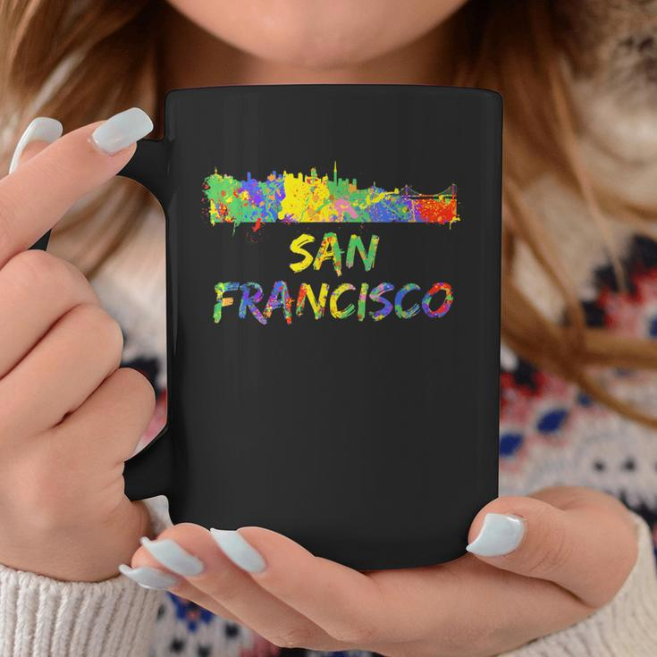 Rainbow Colorful Graffiti Style San Francisco City Skyline Coffee Mug Unique Gifts