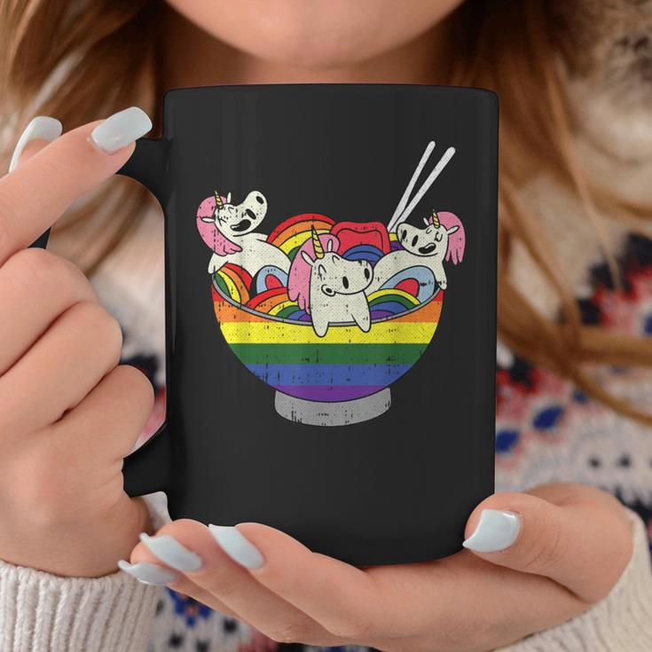 Rainbow Unicorn Ramen Gay Pride Japanese Food Lgbt-Q Ally Coffee Mug Unique Gifts