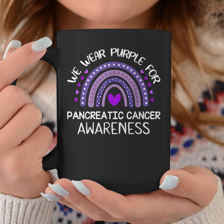 Rainbow We Wear Purple For Pancreatic Cancer Awareness Coffee Mug Personalized Gifts