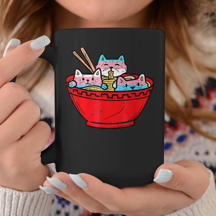 Ramen Cats Transgender Trans Pride Flag Japanese Noodle Food Coffee Mug Unique Gifts