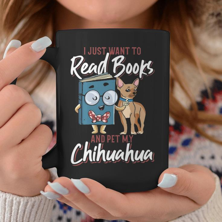 Reading Dog Mom Book Pet Dad Chihuahua Coffee Mug Unique Gifts