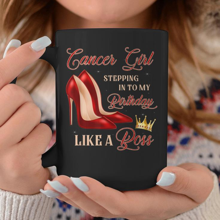 Red Heels Cancer Girl Stepping Into Birthday Astrology Coffee Mug Unique Gifts