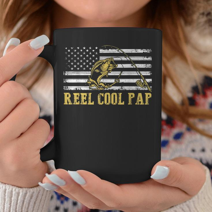 Reel Cool Pap Fishing Father's Day American Flag Coffee Mug Unique Gifts