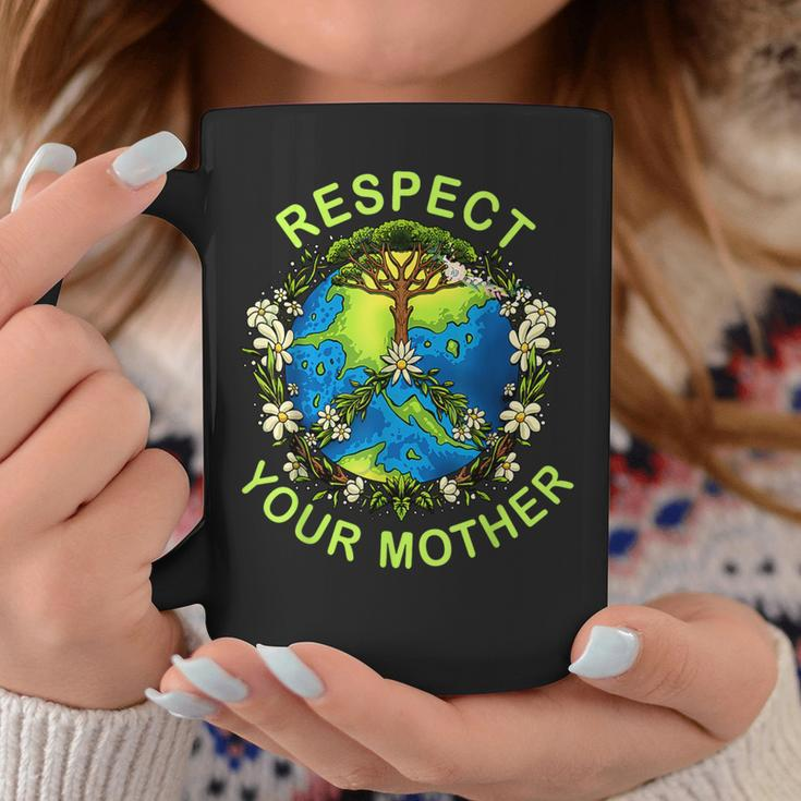 Respect Your Mother Earth Day Nature Goddess Flowers Coffee Mug Unique Gifts