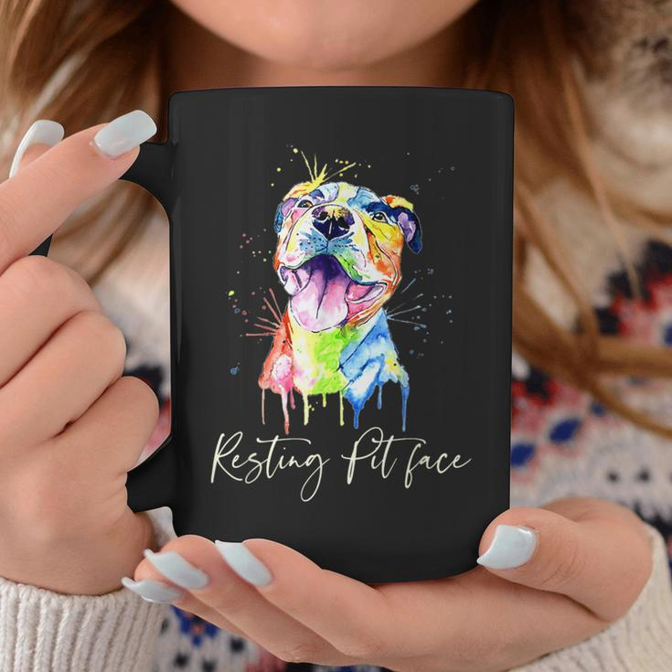 Resting Pit Face Pitbull Watercolor Dog Lovers Coffee Mug Unique Gifts
