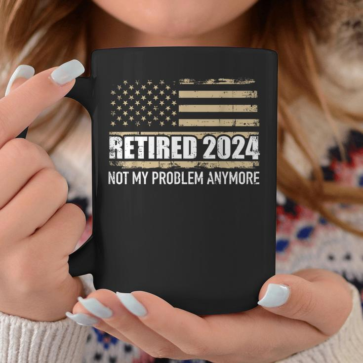 Retired 2024 Us American Flag Problem Anymore For Retirement Coffee Mug Personalized Gifts