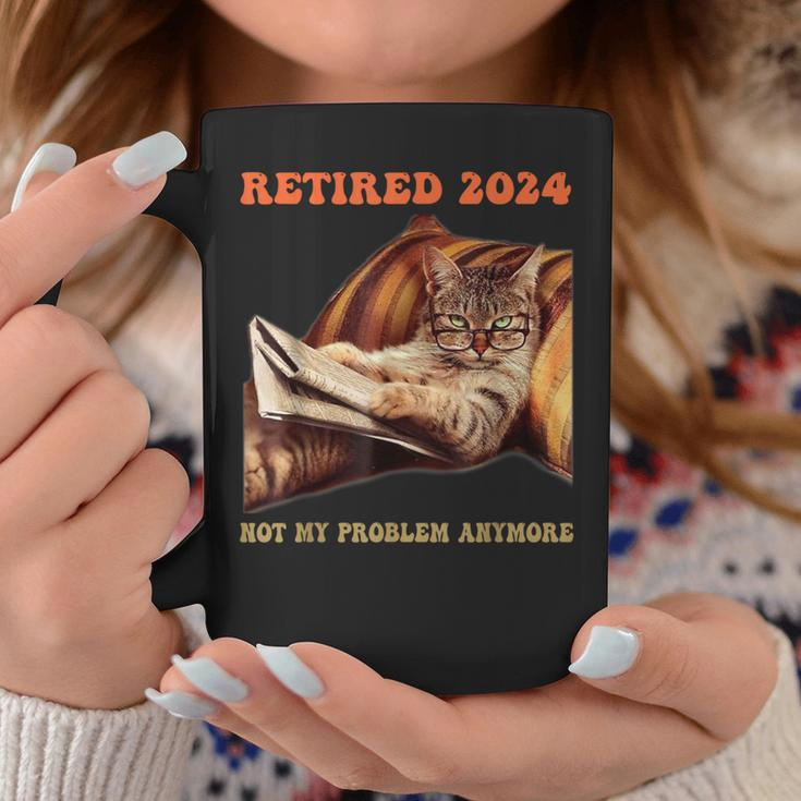 Retired Not My Problem Anymore Cat Retirement 2024 Coffee Mug Funny Gifts