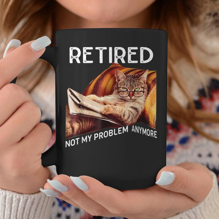 Retirement 2024 Retired 2024 Not My Problem Anymore Cute Cat Coffee Mug Funny Gifts