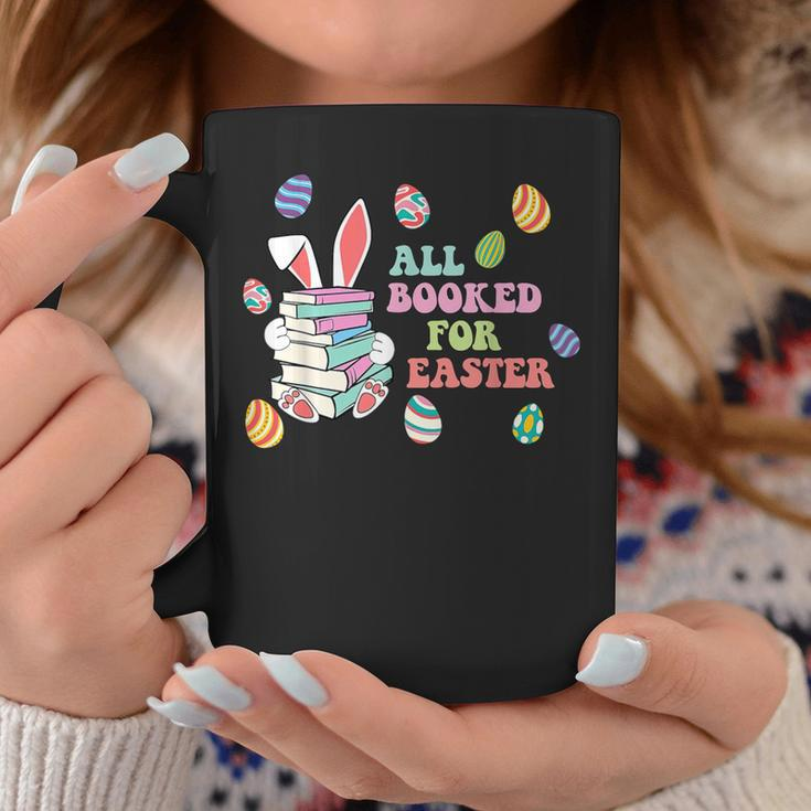 Retro All Booked For Easter Bunny Bookish Bookworm Teacher Coffee Mug Funny Gifts