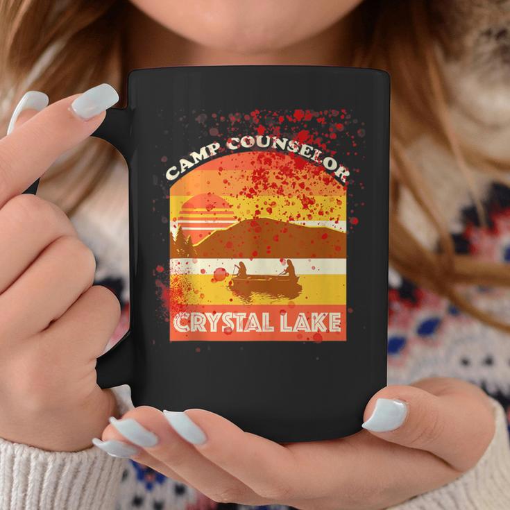 Retro Camp Counselor Crystal Lake With Blood Stains Coffee Mug Unique Gifts