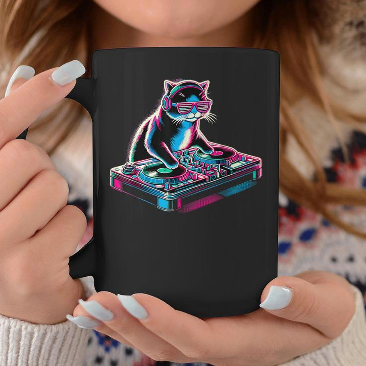 Retro Cat Dj Disco Party Music Cat Coffee Mug Personalized Gifts