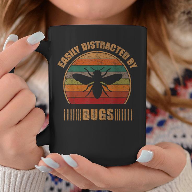 Retro Cute Bug Lover Vintage Easily Distracted By Bugs Coffee Mug Unique Gifts