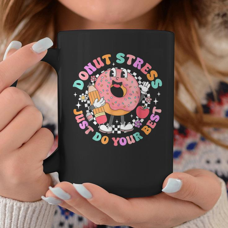 Retro Donut Stress Just Do Your Best Staar Testing Coffee Mug Unique Gifts