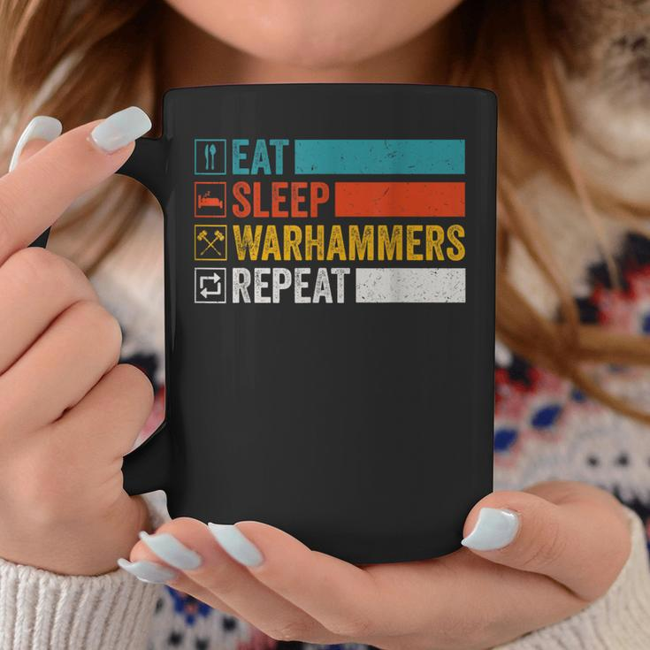 Retro Eat Sleep Warhammers Repeat Gamer Video Gaming Coffee Mug Unique Gifts