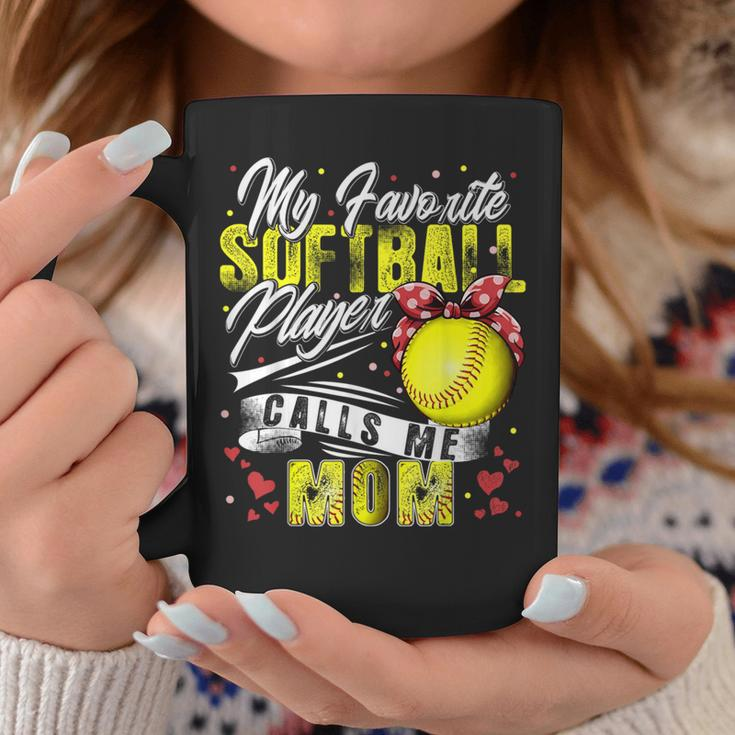 Retro My Favorite Softball Player Calls Me Mom Mother's Day Coffee Mug Unique Gifts