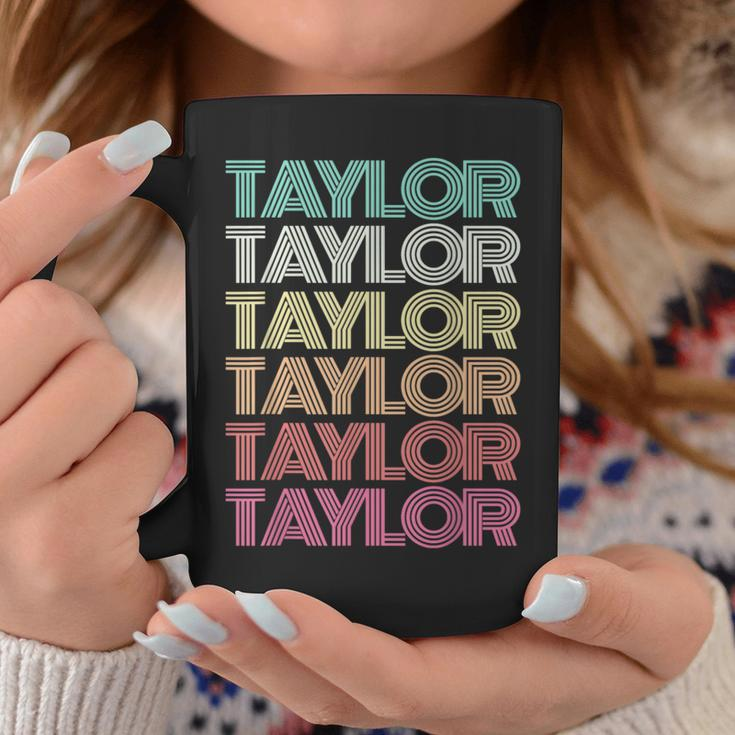 Retro First Name Taylor Girl Boy Personalized Groovy Family Coffee Mug Unique Gifts