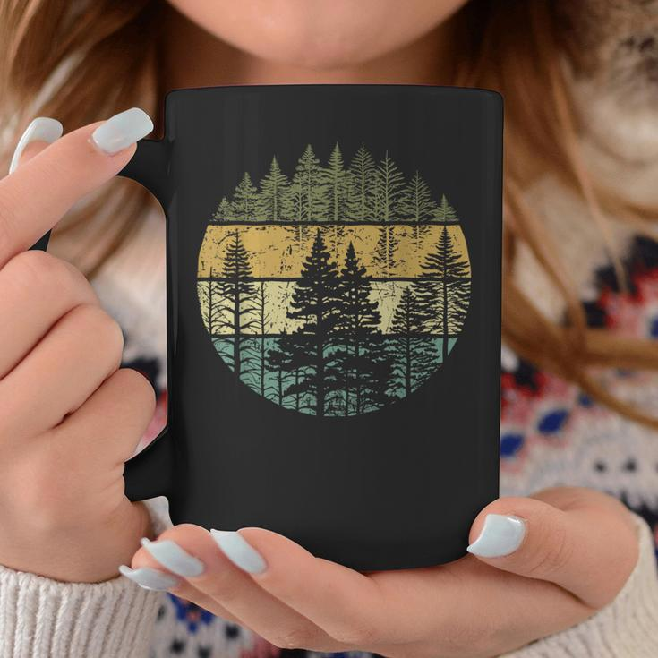 Retro Forest Trees Outdoors Nature Vintage Graphic Coffee Mug Unique Gifts