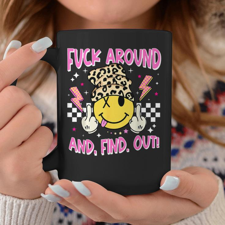 Retro Fuck Around And Find Out Leopard Smile Face Fafo Coffee Mug Unique Gifts