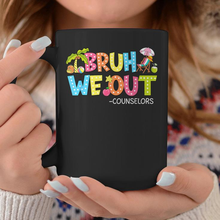 Retro Groovy Bruh We Out Counselors Last Day Of School Coffee Mug Funny Gifts