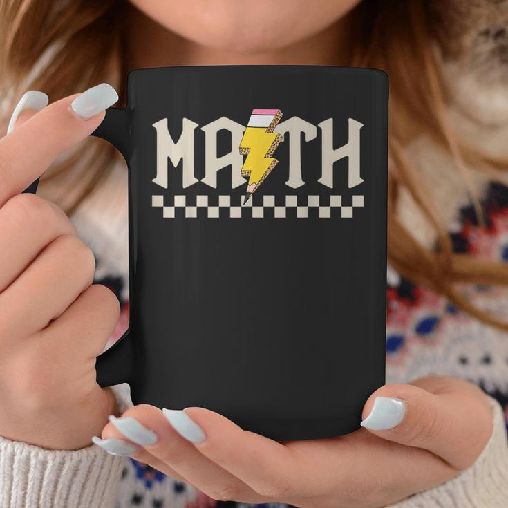 Retro Groovy Checkered Math Teacher High School Math Lovers Coffee Mug Funny Gifts