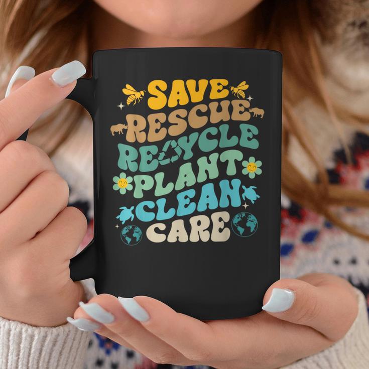 Retro Groovy Save Bees Rescue Animals Recycle Fun Earth Day Coffee Mug Unique Gifts Retro Groovy Save Bees Rescue Animals Recycle Fun Earth Day Coffee Mug Unique Gifts