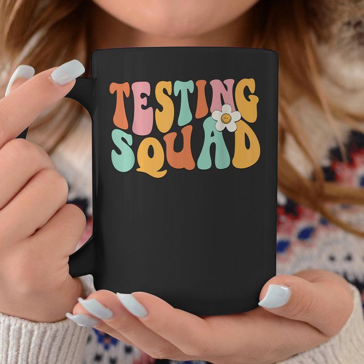 Retro Groovy Testing Squad Test Day Motivational Teacher Kid Coffee Mug Unique Gifts