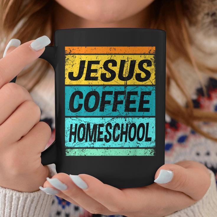 Retro Homeschool Mama Jesus Coffee Homeschool Damen Tassen Lustige Geschenke