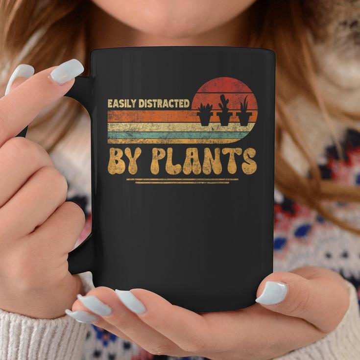 Retro Pots Easily Distracted By Plants Botany Plant Lover Coffee Mug Unique Gifts