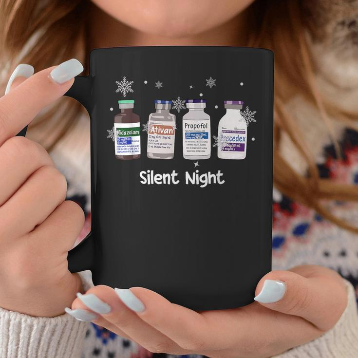Retro Silent Night Icu Nurse Christmas Intensive Care Unit Coffee Mug Funny Gifts