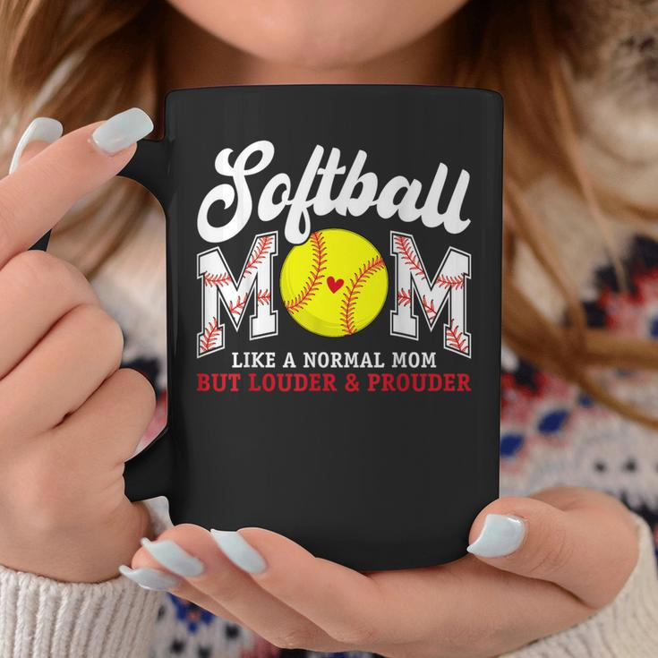 Retro Softball Mom Like A Normal Mom But Louder And Prouder Coffee Mug Unique Gifts