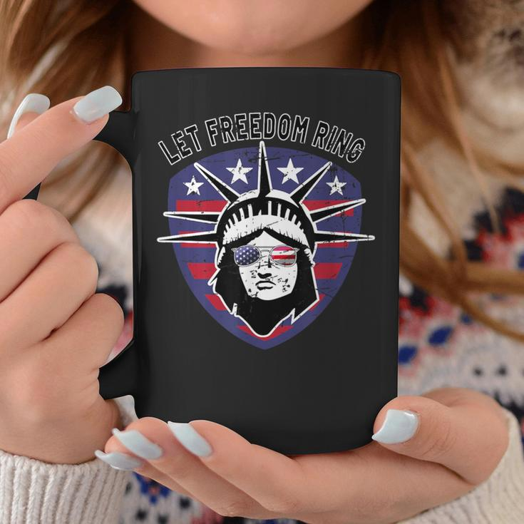 Retro Statue Of Liberty Usa Sunglasses Let Freedom Ring Coffee Mug Unique Gifts