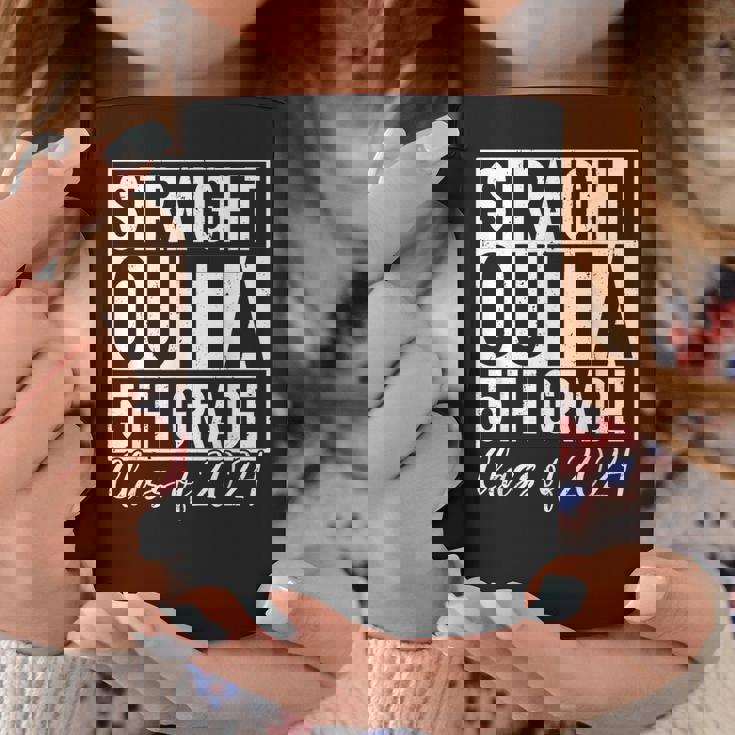 Retro Straight Outta 5Th Grade Graduation Class Of 2024 Grad Coffee Mug Unique Gifts