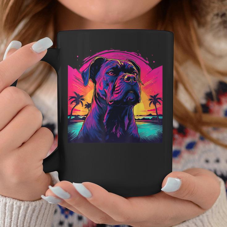 Retro Sunset Presa Canario Dog Black Tassen Lustige Geschenke