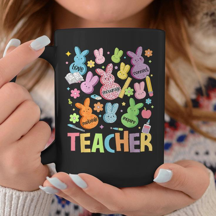 Retro Teacher Of Sweet Bunny Apparel Cute Teacher Easter Day Coffee Mug Funny Gifts