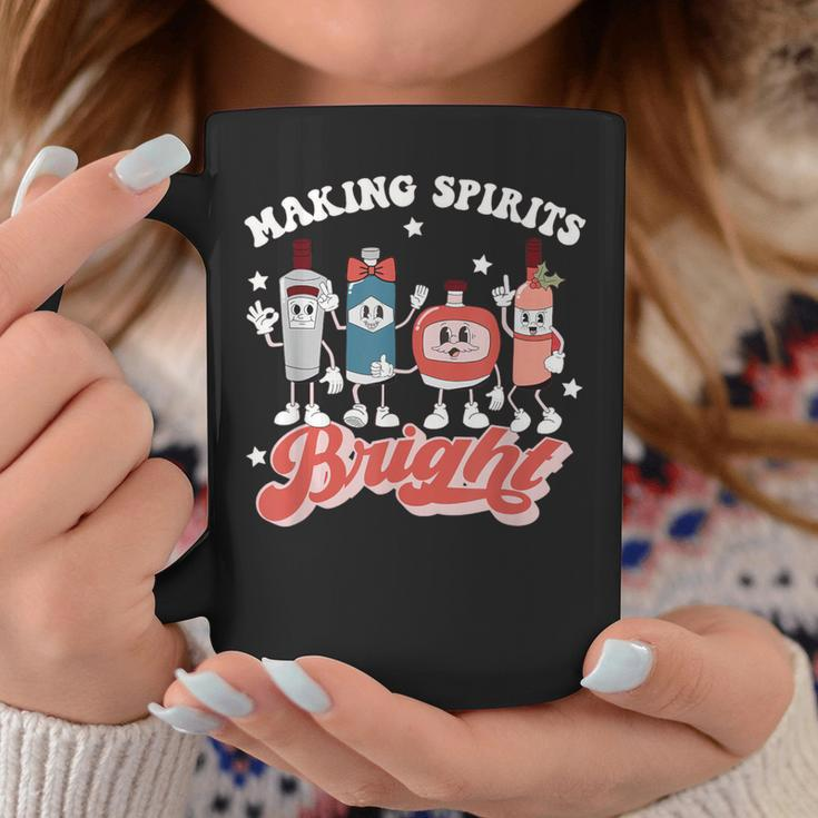 Retro Ugly Christmas Making Spirits Bright Alcohol Bartender Coffee Mug Unique Gifts
