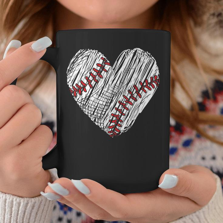 Retro Vintage Baseball Lover Heart Fans Players Distressed Coffee Mug Funny Gifts