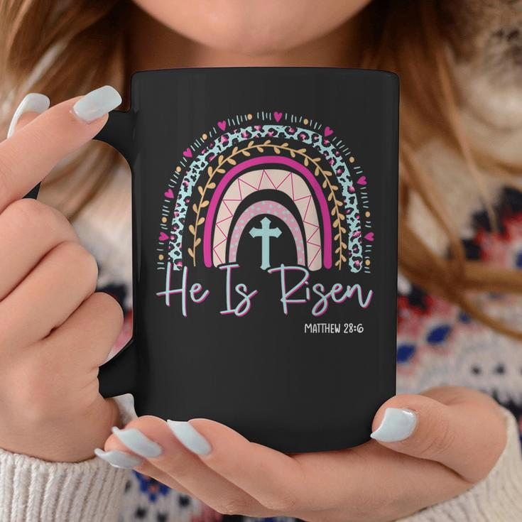 He Is Risen Rainbow Leopard Happy Easter Day Christian Jesus Coffee Mug Funny Gifts