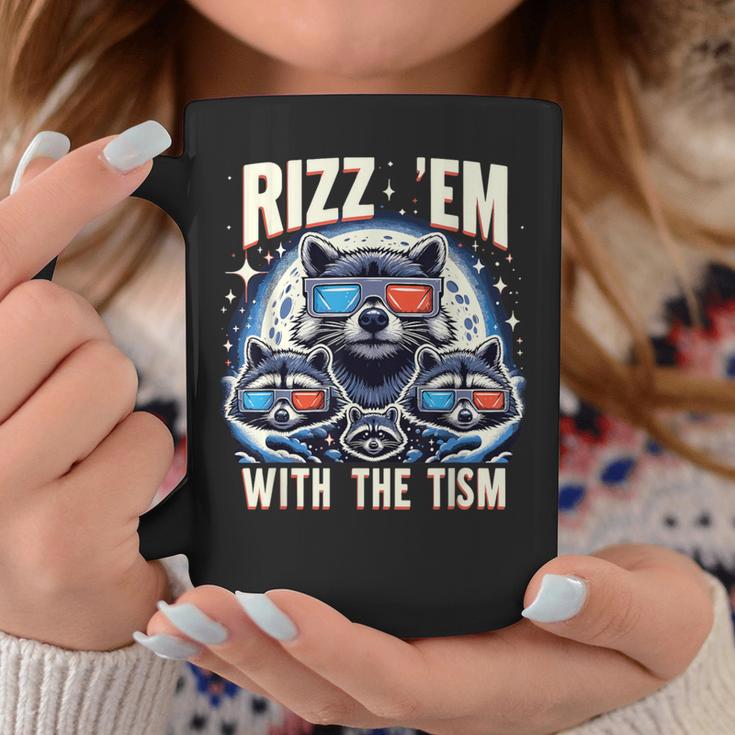 Rizz Em With The Tism Retro Vintage Raccoon Meme Autism Coffee Mug Unique Gifts